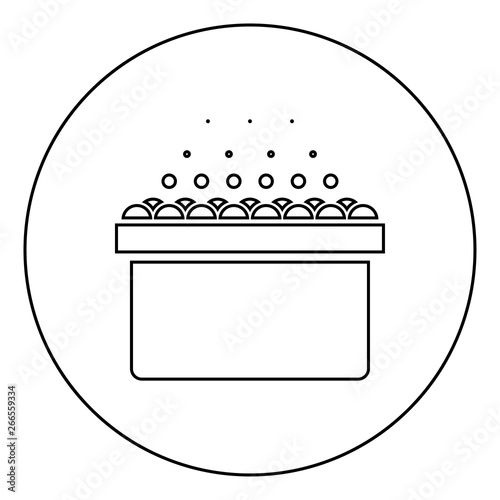 Hot whirlpool Spa Bathtub with foam bubbles Bath Relax bathroom Bath spa icon in circle round outline black color vector illustration flat style image