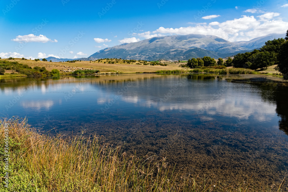 Distant view of Mount Olympus, the highest mountain of Greece and home of the ancient Greek gods Distant view of Mount Olympus, the highest mountain of Greece and home of the ancient Greek gods