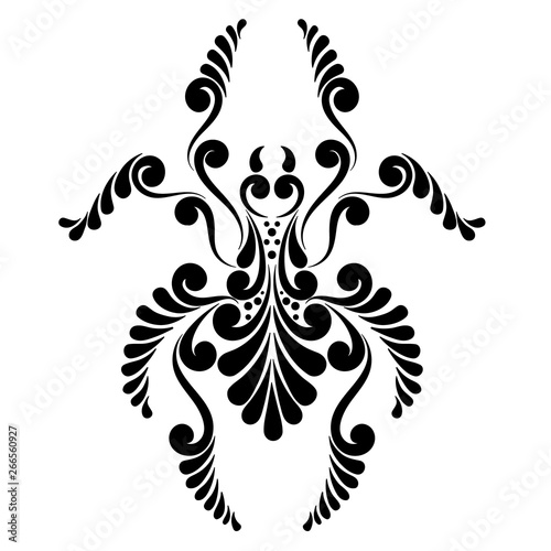 Spider stylized hand drawing