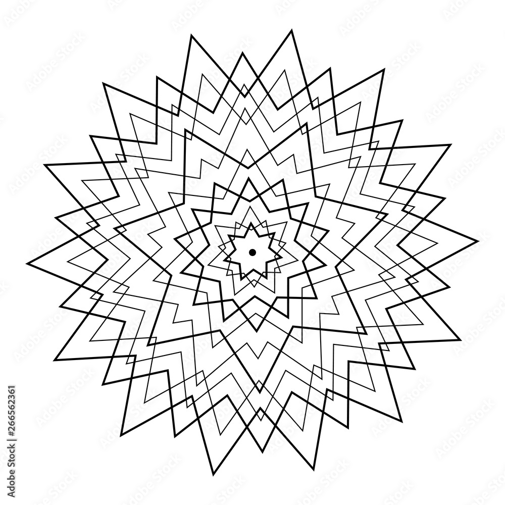 Mandala vector illustration. Circle ethnic decorative ornament.