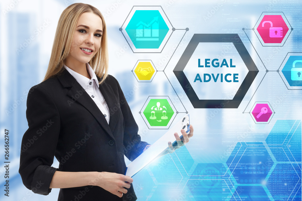 The concept of business, technology, the Internet and the network. A young entrepreneur working on a virtual screen of the future and sees the inscription: Legal advice The concept of business, technology, the Internet and the network. A young entrepreneur working on a virtual screen of the future and sees the inscription: Legal advice
