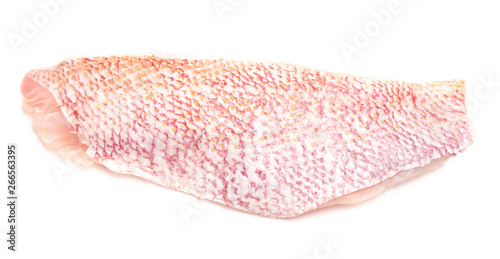 Side of Red Snapper on a White Background