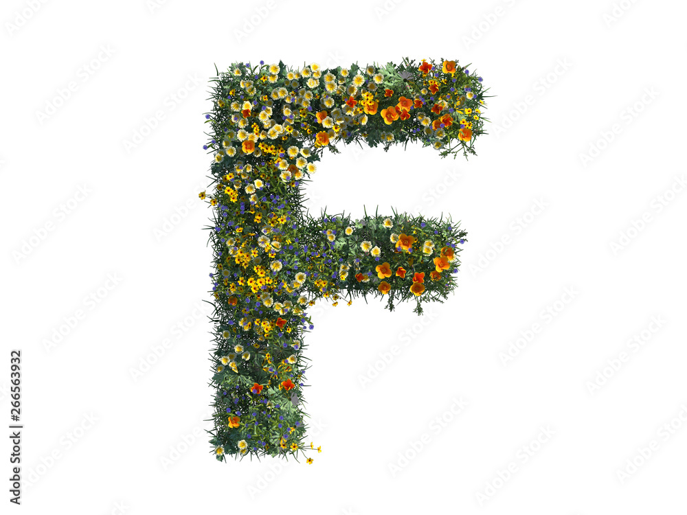 Flower alphabet letter F Flower alphabet letter F