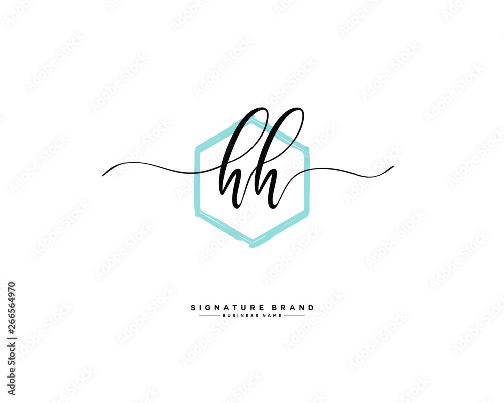 H HH initial logo handwriting template vector H HH initial logo handwriting template vector