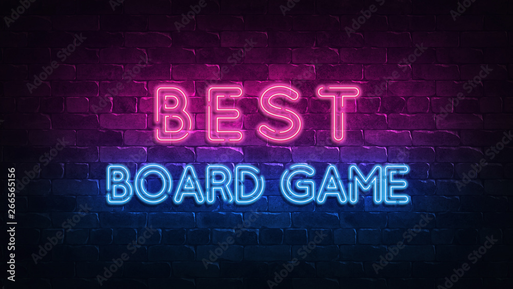 best boardgames neon sign, great design for any purposes. 3d render