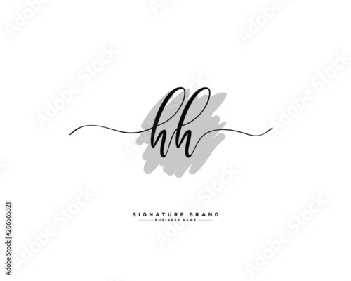 H HH initial logo handwriting  template vector