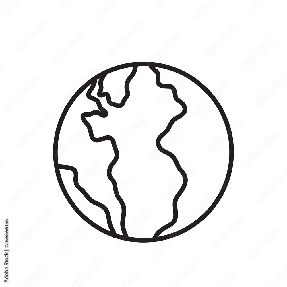World outline, Earth planet icon vector illustration in flat style World outline, Earth planet icon vector illustration in flat style