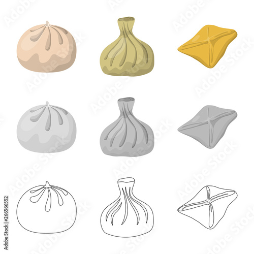 Vector illustration of products  and cooking logo. Set of products  and appetizer vector icon for stock.
