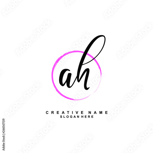 A H AH Initial logo template vector. Letter logo concept