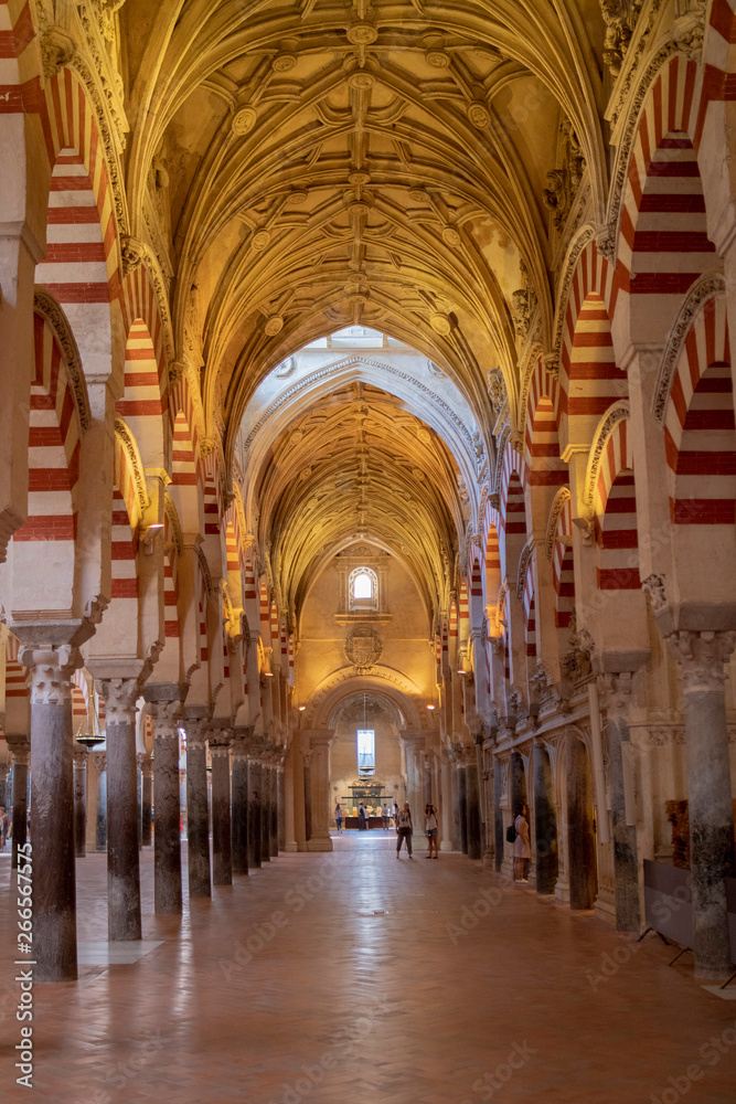 Interior of the famous Mosque in Cordoba, Spain