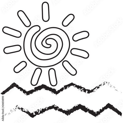 Beautiful happy sun vector illustration