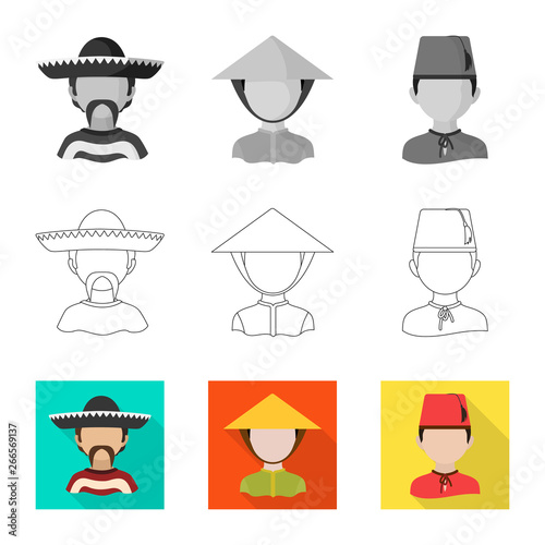 Vector design of imitator and resident icon. Set of imitator and culture stock vector illustration.