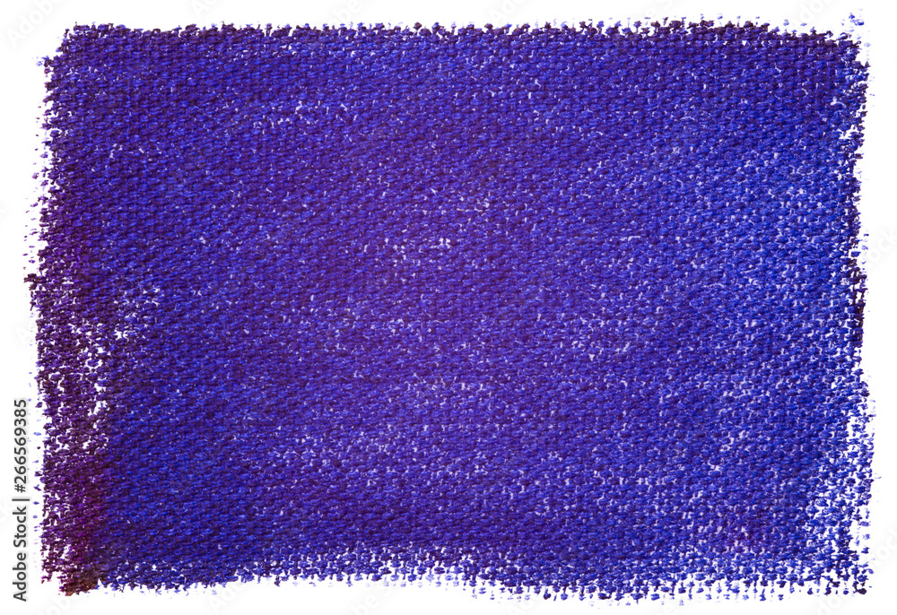 Obraz premium Abstraction for the background, blue rectangular pattern of paints on a white isolated background. Horizontal frame with canvas texture