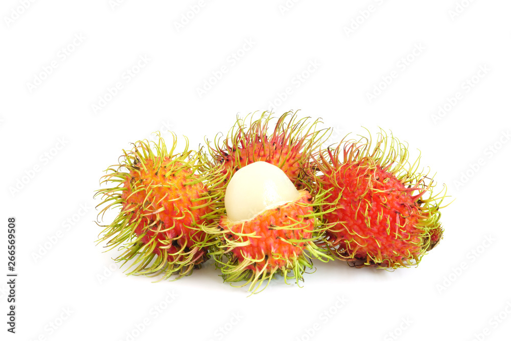 Delicious Thailand sweet fruits Rambutan isolated on white background Delicious Thailand sweet fruits Rambutan isolated on white background