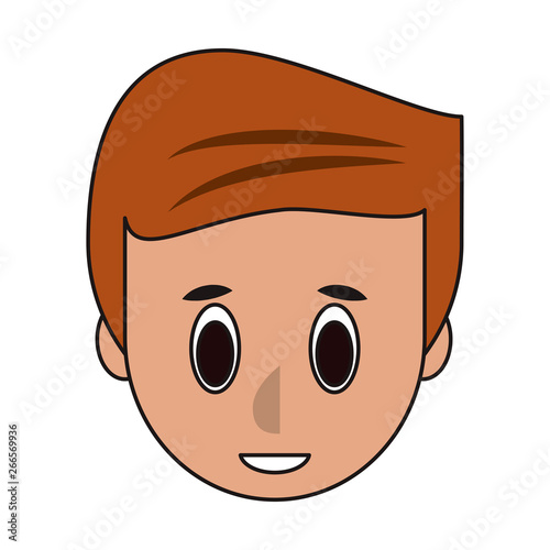 Young man face cartoon