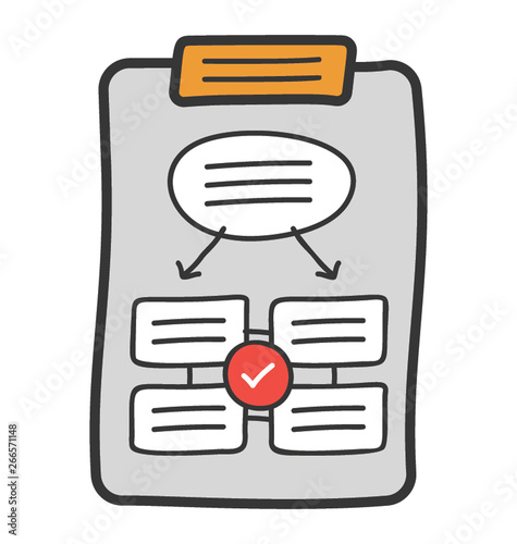 Business plan icon, flat vector design.