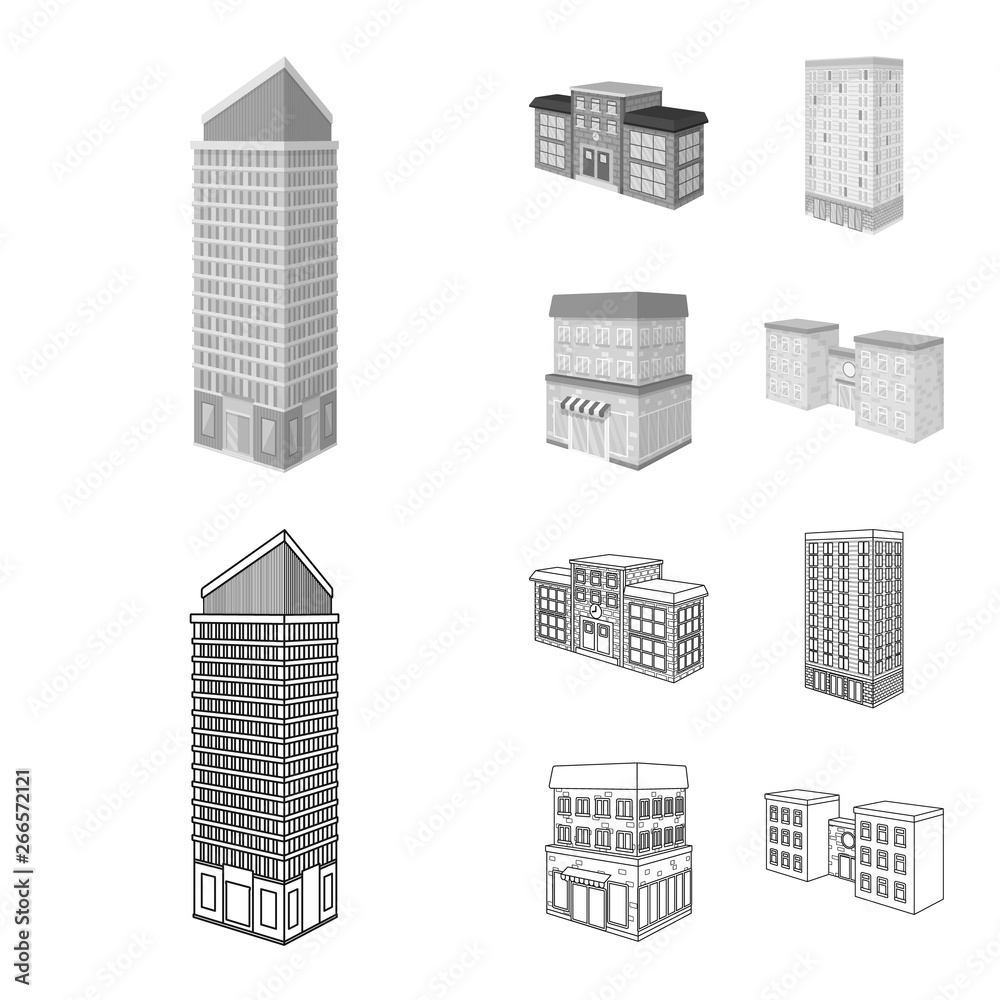 Vector illustration of construction and building sign. Set of construction and estate vector icon for stock.