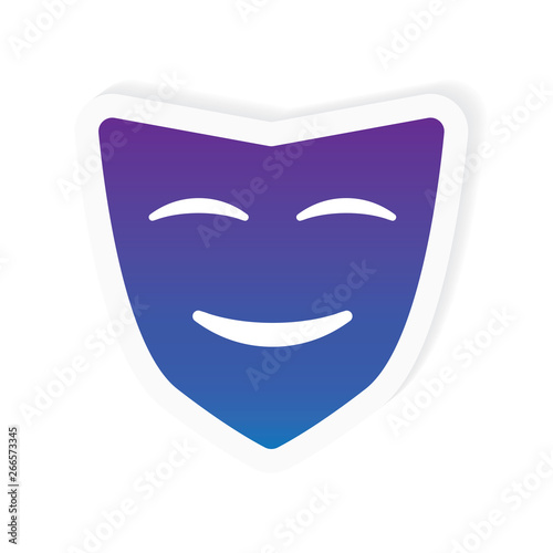 theater or carnival mask icon- vector illustration