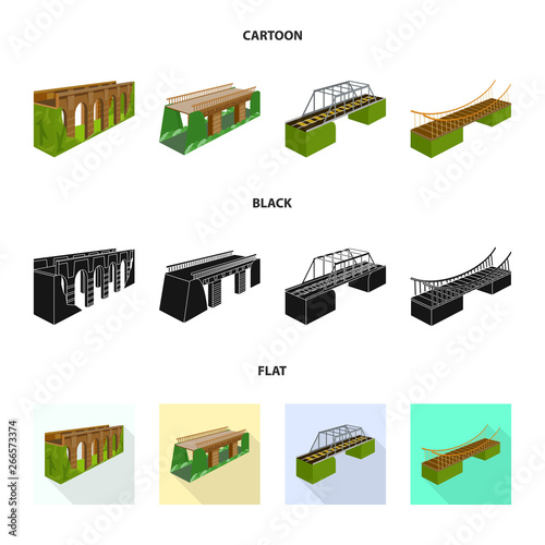 Vector illustration of connection and design symbol. Collection of connection and side stock symbol for web.