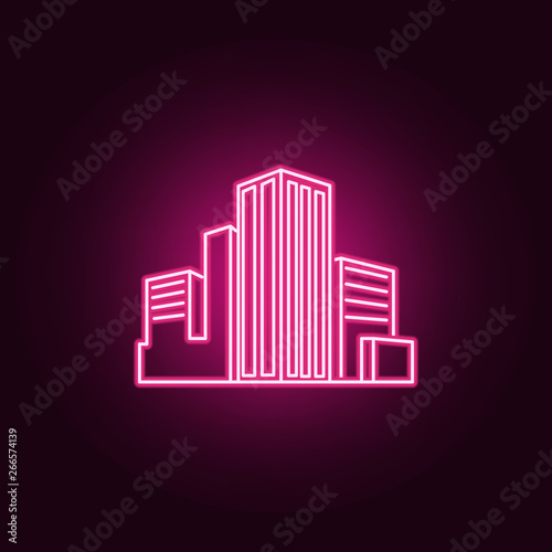 City scape line neon icon. Elements of City set. Simple icon for websites  web design  mobile app  info graphics