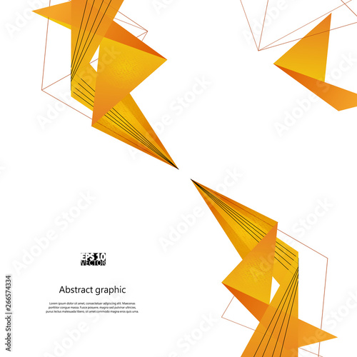 Abstract background with yellow modern polygons. Eps10 Vector illustration
