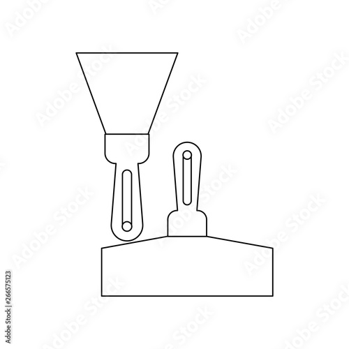 color putty knife icon. Element of construction tools for mobile concept and web apps icon. Outline, thin line icon for website design and development, app development