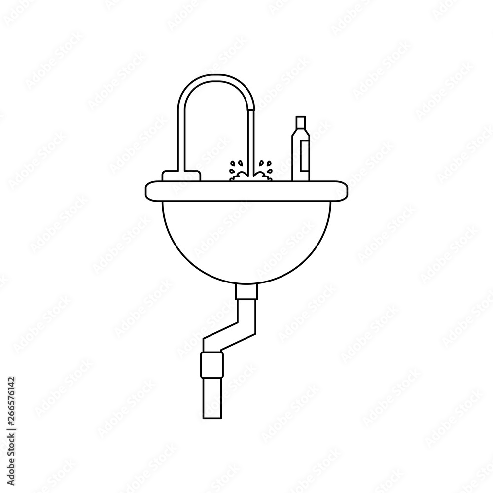 color Sink in the bathroom icon. Element of construction tools for mobile concept and web apps icon. Outline, thin line icon for website design and development, app development color Sink in the bathroom icon. Element of construction tools for mobile concept and web apps icon. Outline, thin line icon for website design and development, app development