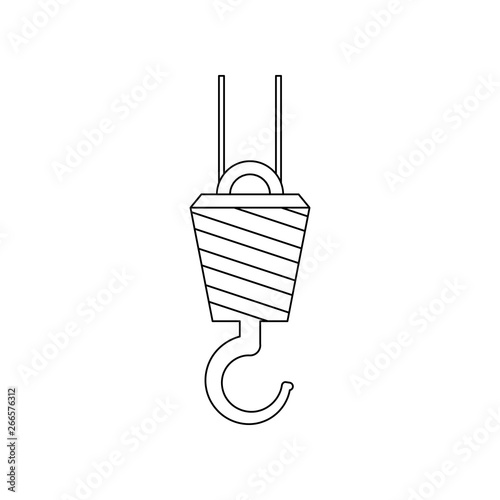 color crane hook icon. Element of construction tools for mobile concept and web apps icon. Outline, thin line icon for website design and development, app development