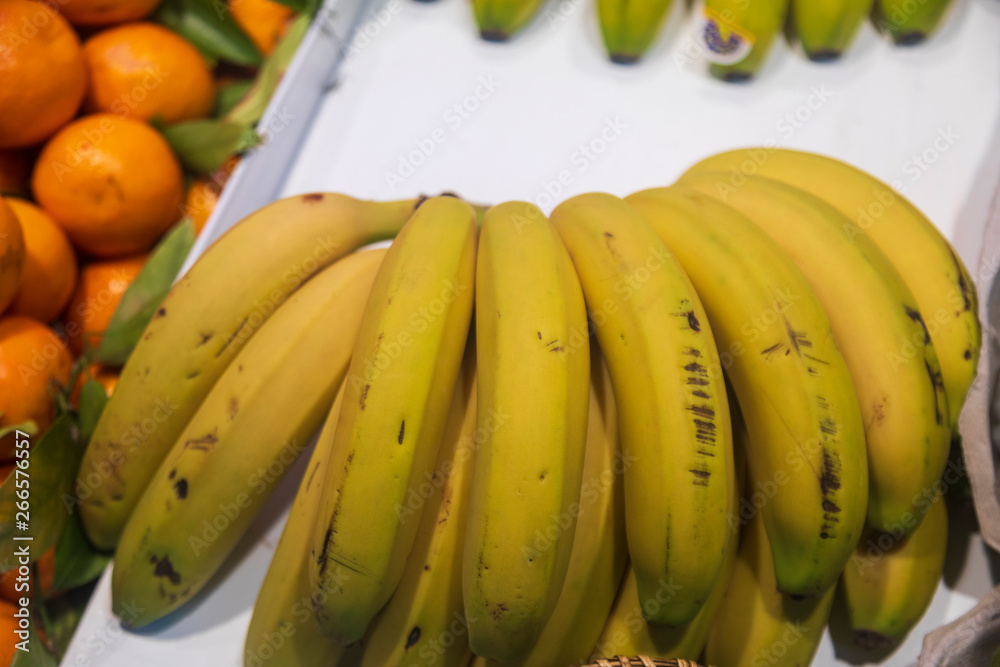 Bunch of Ripe Bananas in a Local Market in Valencia