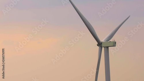 Wind turbines sunny summer 