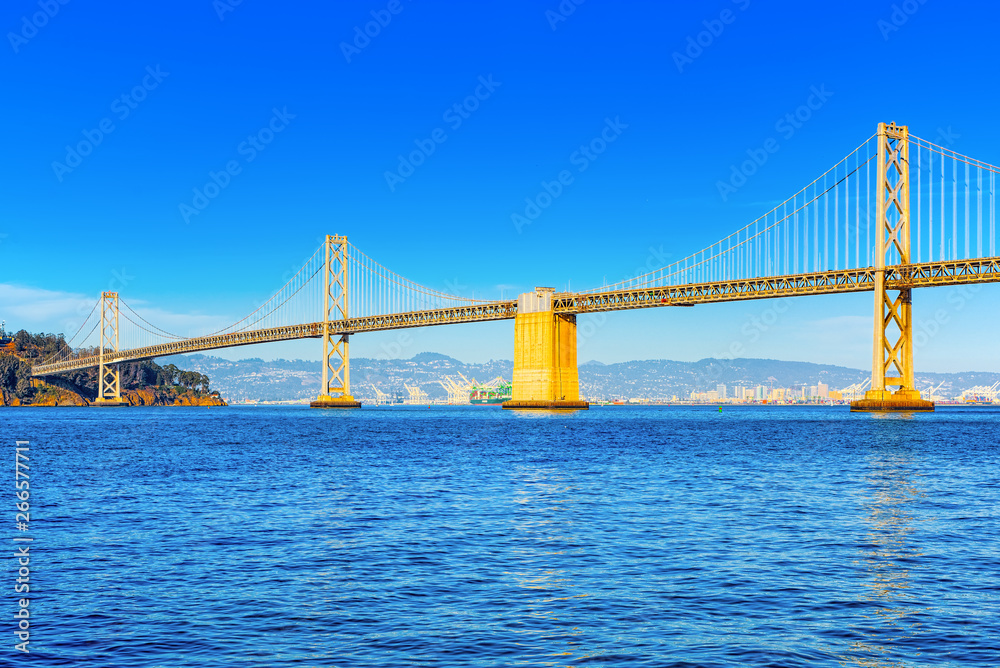 Oakland Bay Bridge. Ocean Quay in the north of San Francisco. Oakland Bay Bridge. Ocean Quay in the north of San Francisco.