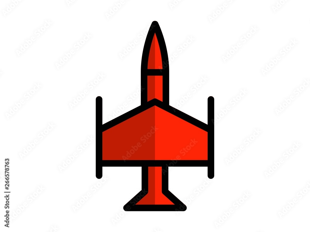 fighter filled line vector icon
