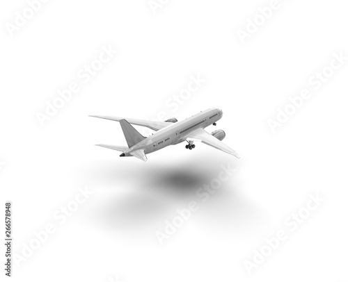 Airplane isolated on white 3D Rendering