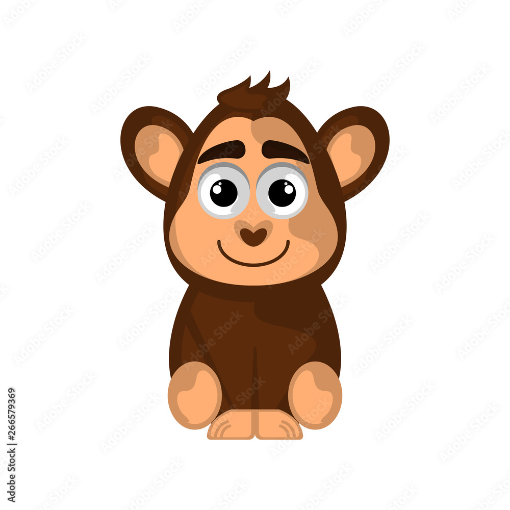 Obraz premium Isolated cute monkey on white background - Vector