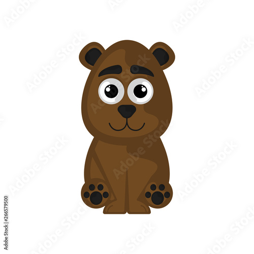 Isolated cute bear on a white background - Vector