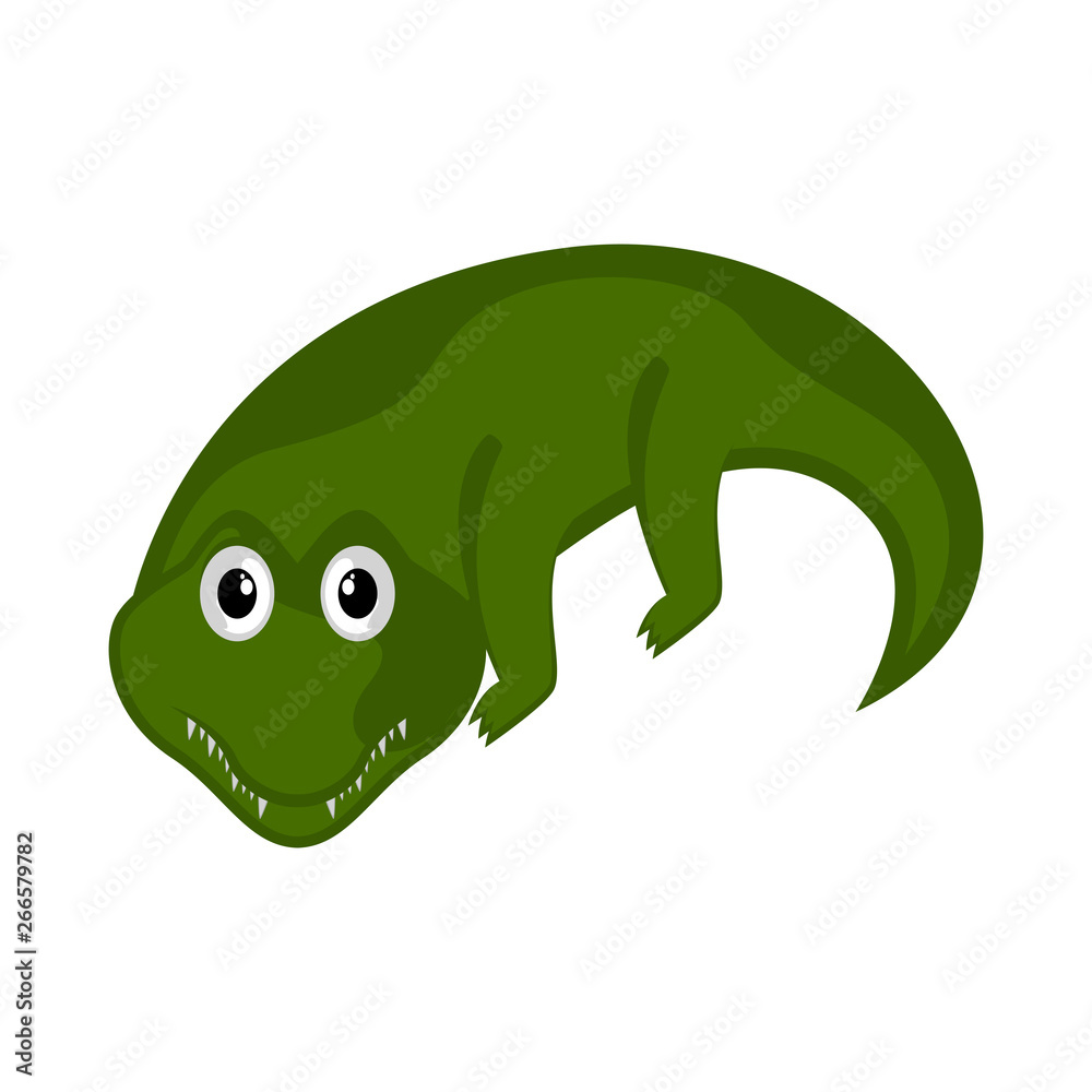 Isolated cute crocodile on white background - Vector Isolated cute crocodile on white background - Vector