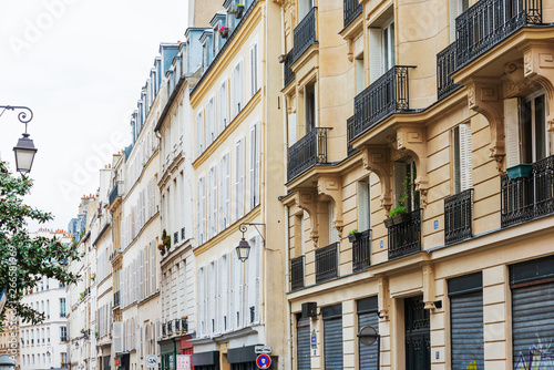 PARIS, FRANCE - MARCH 31, 2019: beautiful Street view of Buildings, Paris city, France.