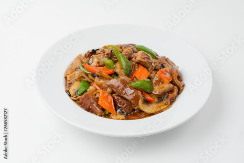 mushrooms with vegetables on plate