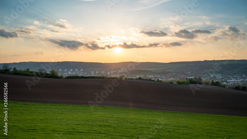 View over Jena city at sunset 