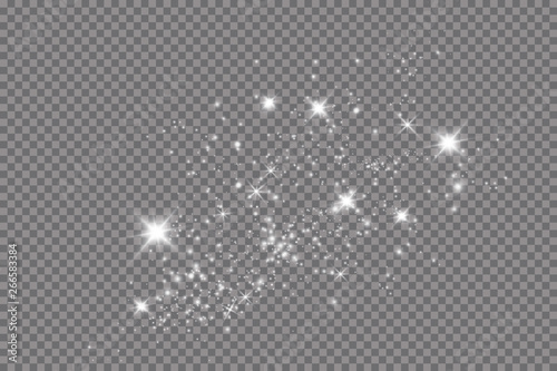 Glow light effect. Vector illustration. Christmas flash. dust