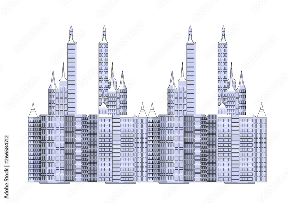 Fototapeta premium Frame of gray buildings