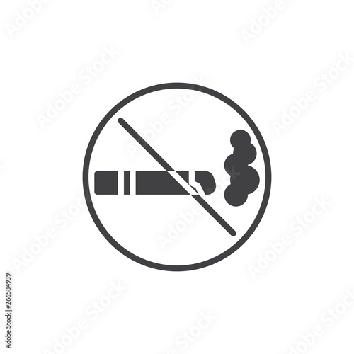 No smoking vector icon. filled flat sign for mobile concept and web design. No cigarette smoking prohibition sign glyph icon. Symbol, logo illustration. Pixel perfect vector graphics