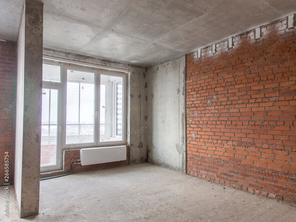 Concrete and brick walls in the apartment for repair Concrete and brick walls in the apartment for repair