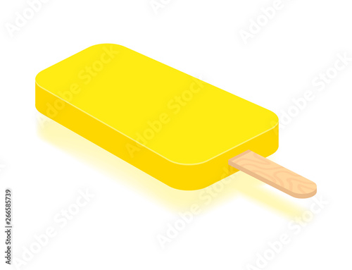 Isometric yellow ice cream vector illustration on white background. photo