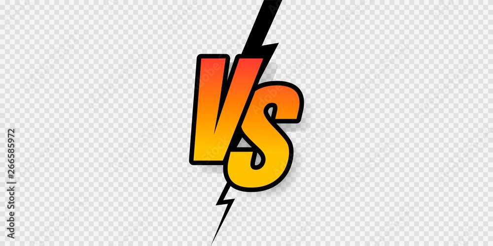 Versus sign gradient style with crack isolated on transparent background  for battle, sport, competition, contest, match game, announcement of two  fighters. VS icon. Vector Stock Vector | Adobe Stock