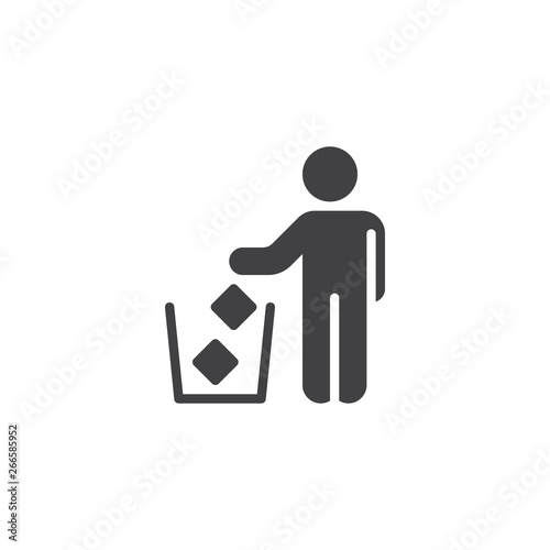 Do not litter vector icon. filled flat sign for mobile concept and web design. Trash bin area glyph icon. Symbol, logo illustration. Pixel perfect vector graphics
