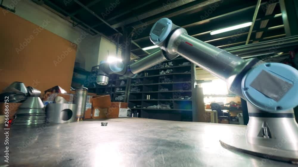 Industrial robot is moving automatically