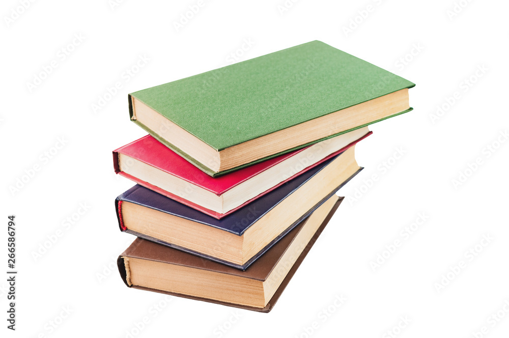 Heap of different old blank books with hardcover isolated on white background Heap of different old blank books with hardcover isolated on white background