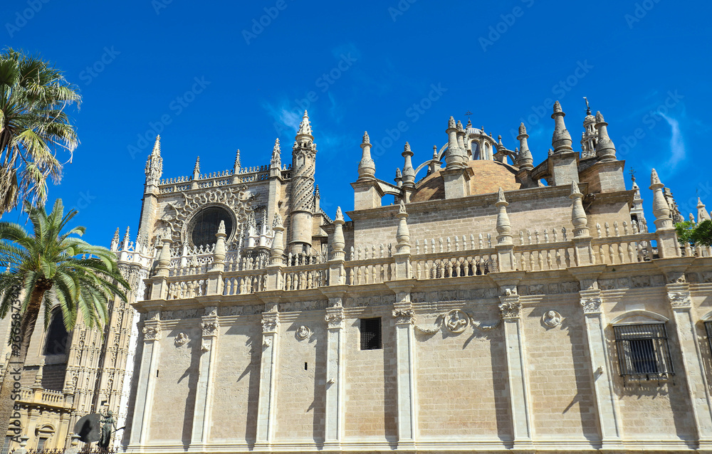 View of Seville Cathedral with the Giralda in the background