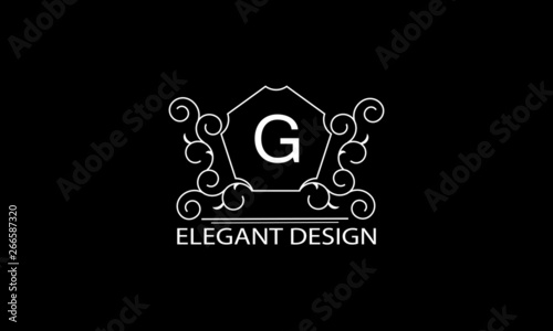 Monogram design with a letter. Vector logo business sign, restaurant, boutique, hotel, heraldry, jewelry. 